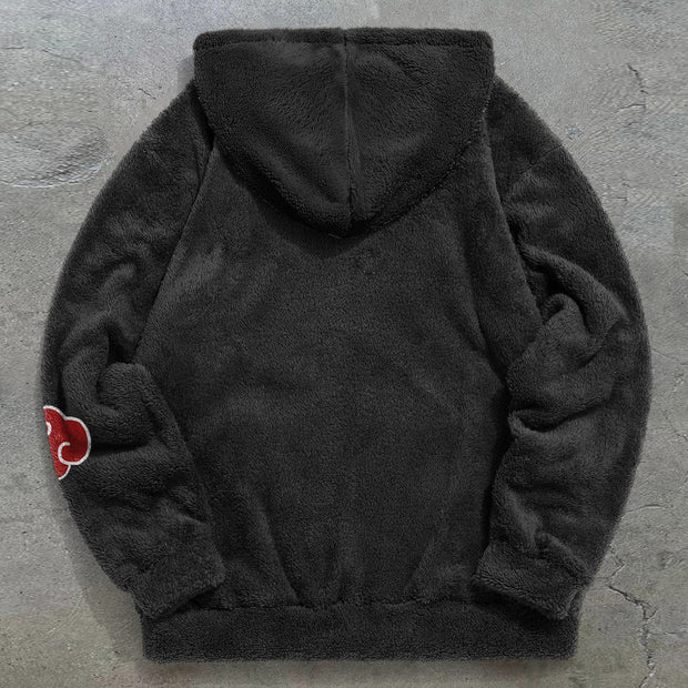 Trendy brand Naruto pattern retro plush hoodies
