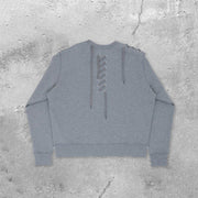 Personalized rope perforated lace-up street sweater