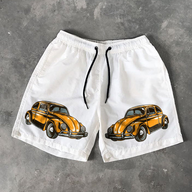 Car print swim shorts