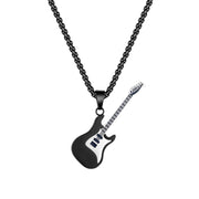 Creative personality mini rock guitar necklace