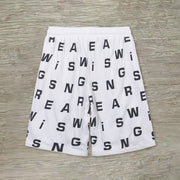Personalized casual letter print shorts