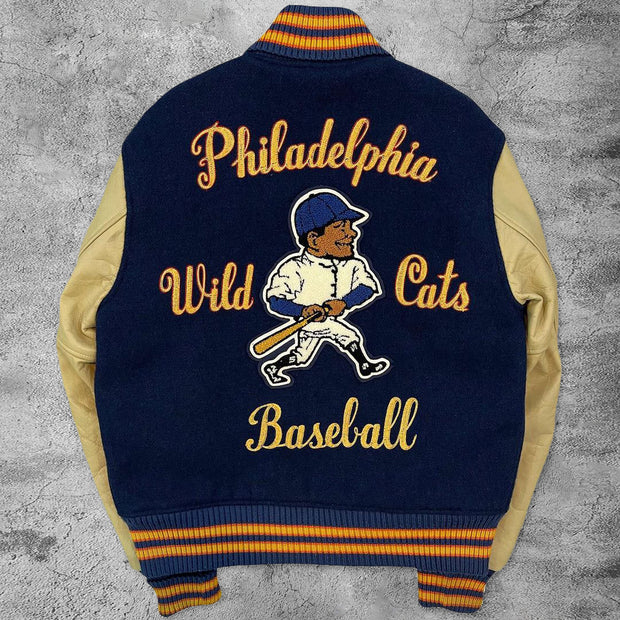 Casual retro home run baseball jacket
