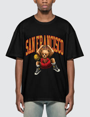 Basketball bear print sports T-shirt