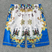 Palace style print tide brand short-sleeved shirt and shorts suit