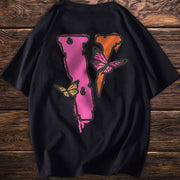 Hip Hop Butterfly Print Short Sleeve T-Shirt