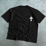 Casual Loose Fashion Short Sleeve Regular Cross Graphic T-Shirt