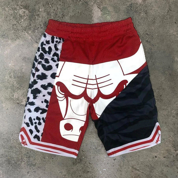 Casual cow print shorts men