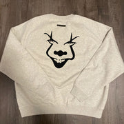 Street style clown expression print hoodie