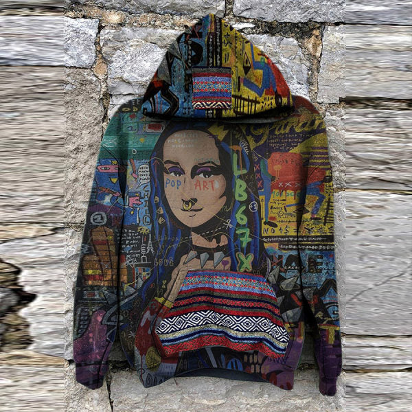 Retro art woman graffiti hoodie
