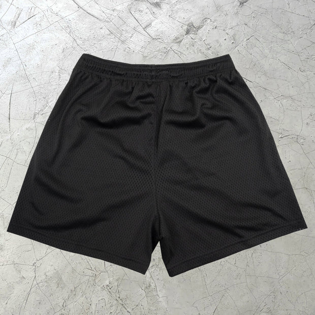Casual statement graphic street mesh shorts