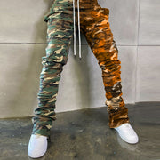 statement street style color-block camouflage trousers