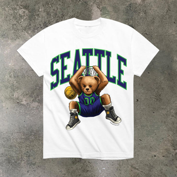 Men's casual sports bear T-shirt