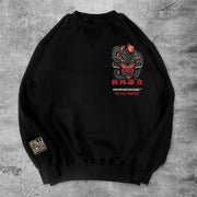 Casual black dragon warrior japanese home sports long sleeve sweatshirt