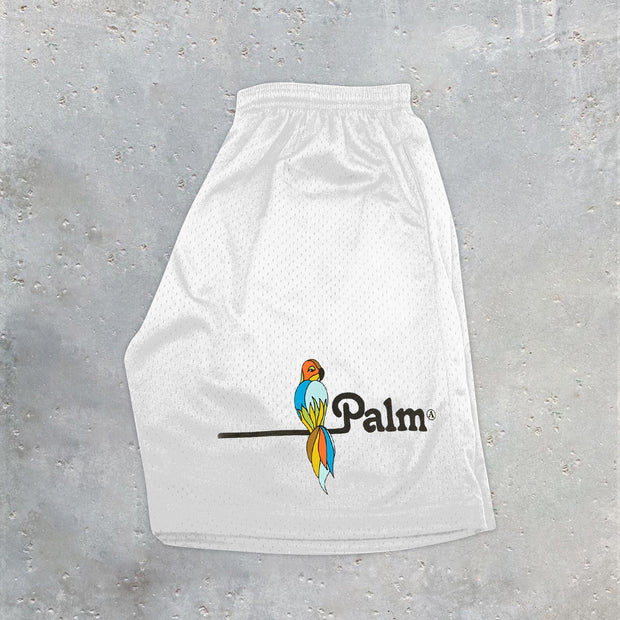 statement-print parrot fashion track shorts