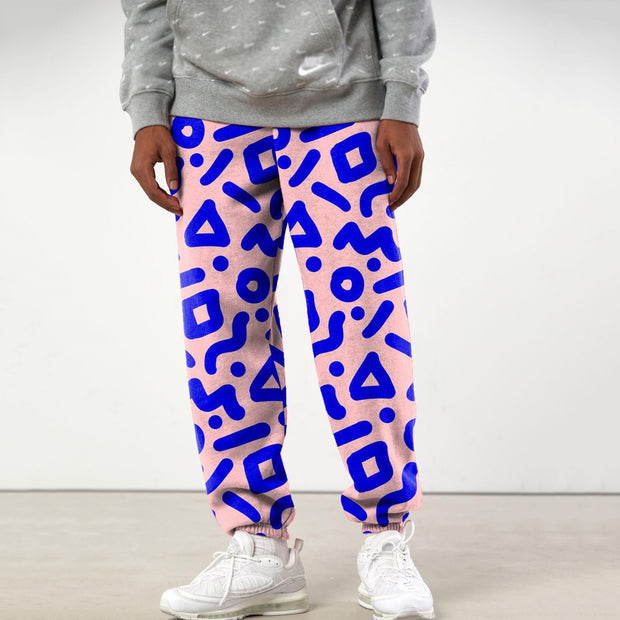 Casual loose elastic waist printed sweatpants