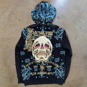 Street style men's fashion personality skull print long-sleeved sweatshirt