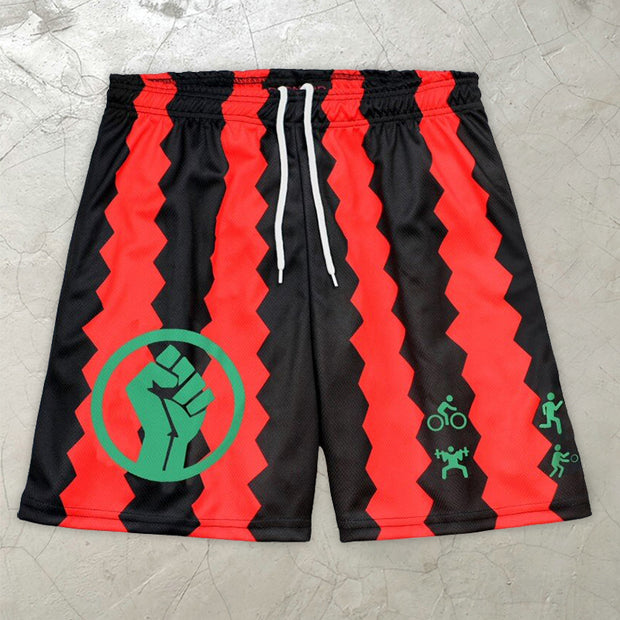 Personalized printed casual color matching shorts