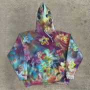 Street vintage tie-dye flower pattern hoodie