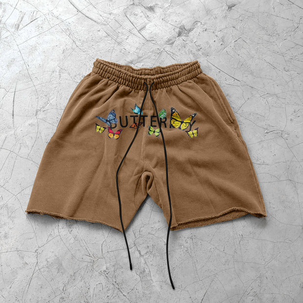 Fashion khaki casual sports butterfly shorts