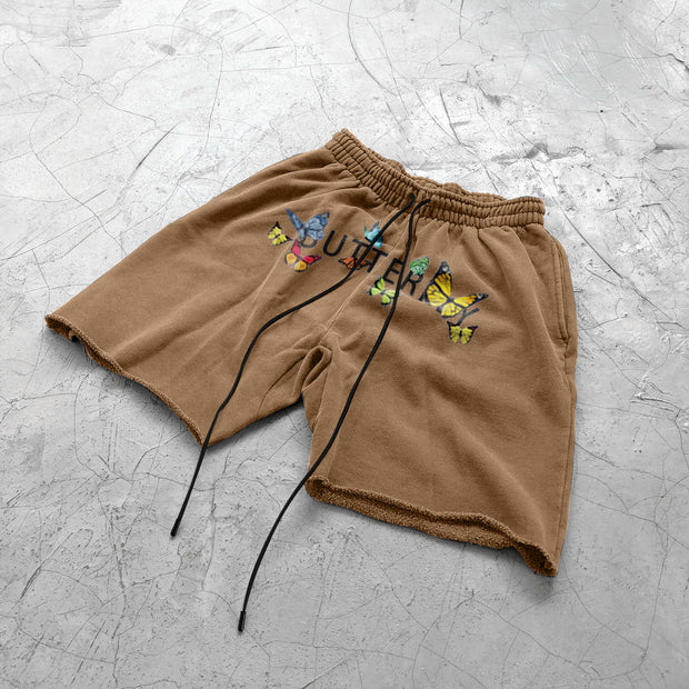 Fashion khaki casual sports butterfly shorts