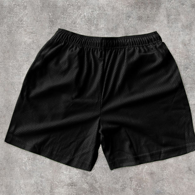 Retro fashion print hip-hop mesh shorts