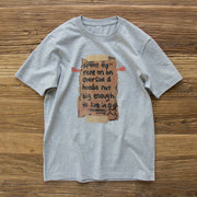 Fashion letter retro print short-sleeved T-shirt