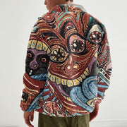 Personalized street style printed zipper jacket men