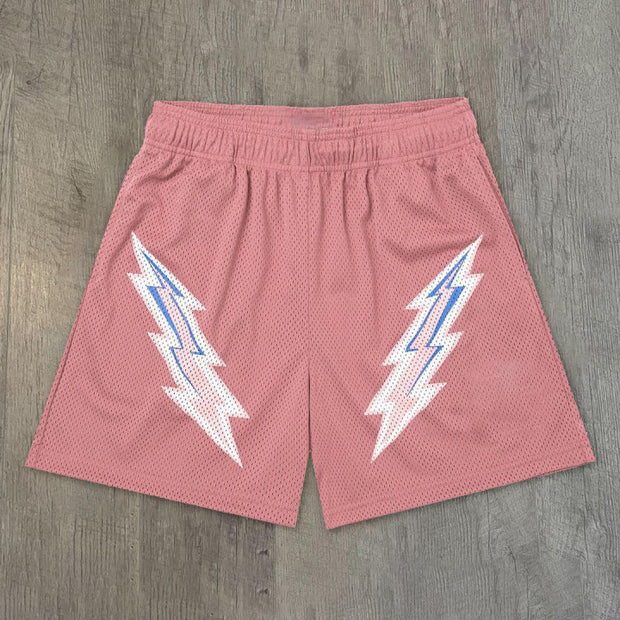 Retro trendy mesh sports shorts