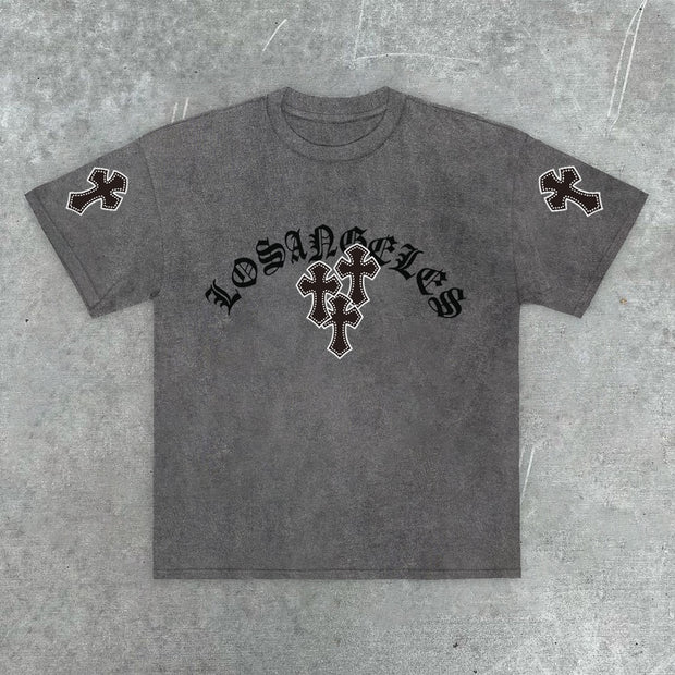 Vintage Wash LA Cross T-Shirt