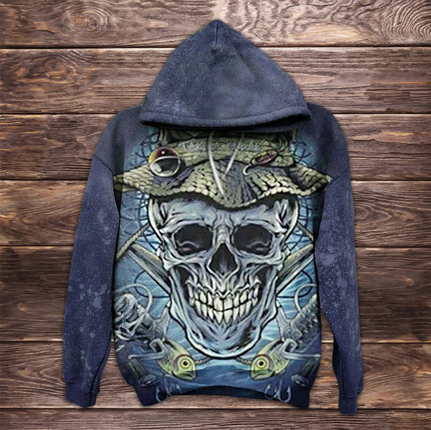 Retro trend skull art illustration hoodie
