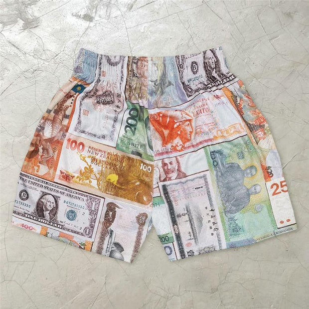 Personalized coin print shorts