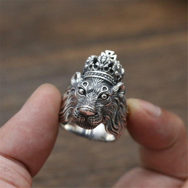 Crown lion king ring