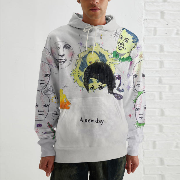 Personalized print street style men's zipper sweatshirt