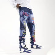 Personalized track pants with graffiti letters