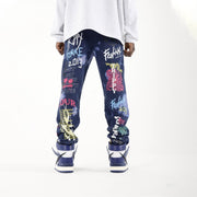 Personalized track pants with graffiti letters