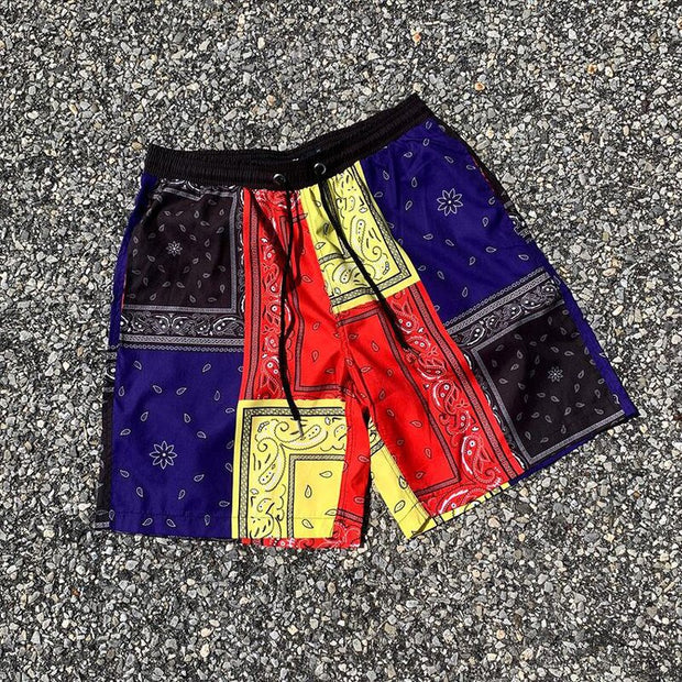 Personalized color matching cashew flower shorts men