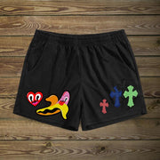Casual love cross banana sports home beach shorts