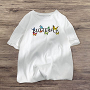 Casual fashion butterfly print T-shirt