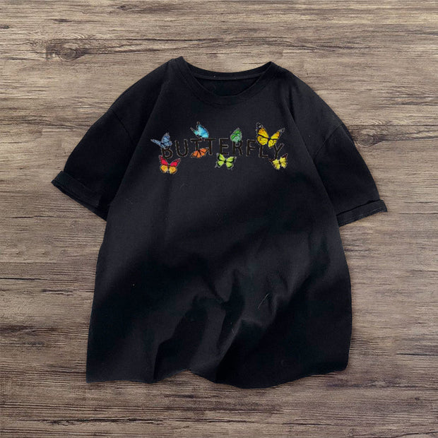 Casual fashion butterfly print T-shirt