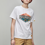 Street style printed loose cotton couple short sleeve t-shirt