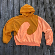 Personalized vortex stitching contrast hoodie