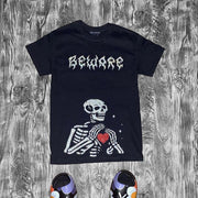 Fashion street style skull print T-shirt
