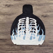 Burning skull casual street sports hoodie