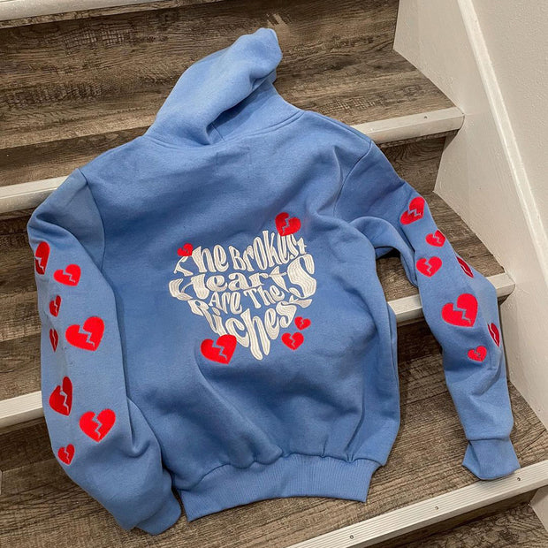 Heartbreak Embroidered Sweatshirt Blue