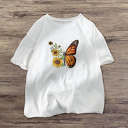 Fashion casual style butterfly short-sleeved T-shirt