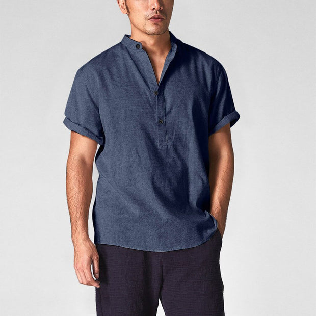 Linen short sleeve men's t-shirt