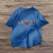 Basketball sports print short-sleeved T-shirt