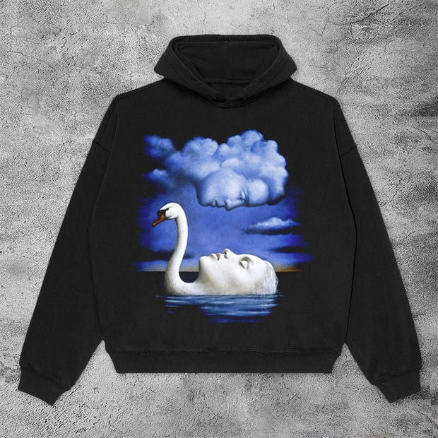 Romantic swan cloud sweater