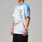 Street personality smiley face tie-dye loose short sleeve T-shirt