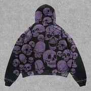 statement street skull print hoodie